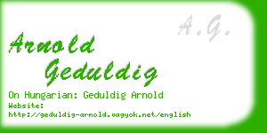 arnold geduldig business card